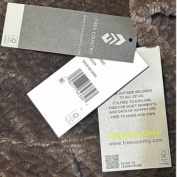 Free Country Butter Pile Fleece Jacket Size L Brown Plush Cozy NWT - Picture 7 of 13